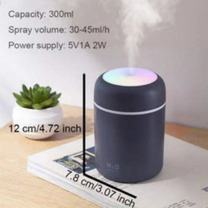 Eco Chain 300ml H2O Air Humidifier Portable Mini USB Aroma Diffuser with Cool Mist for Bedroom Home Car