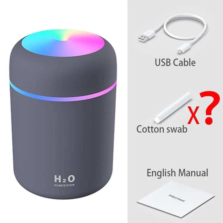 Eco Chain 300ml H2O Air Humidifier Portable Mini USB Aroma Diffuser with Cool Mist for Bedroom Home Car