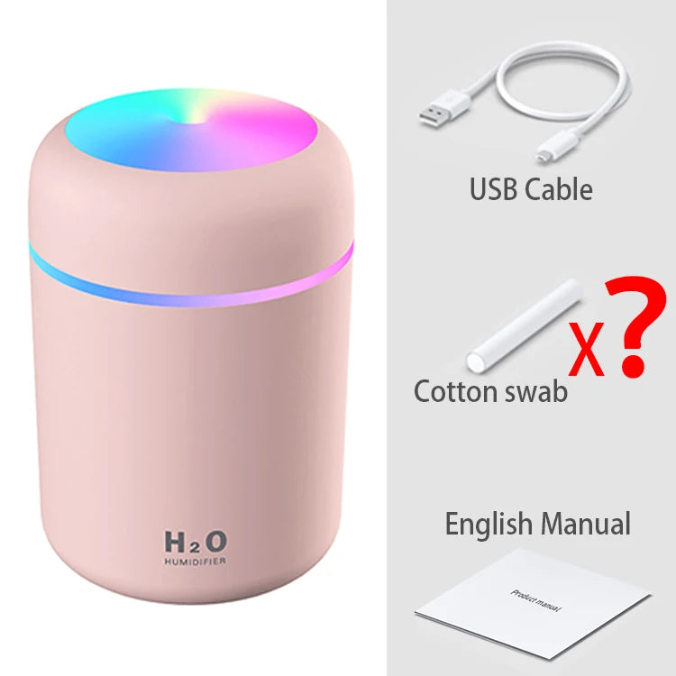 Eco Chain 300ml H2O Air Humidifier Portable Mini USB Aroma Diffuser with Cool Mist for Bedroom Home Car