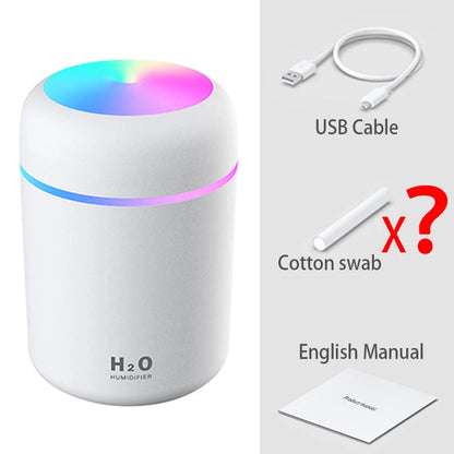 Eco Chain 300ml H2O Air Humidifier Portable Mini USB Aroma Diffuser with Cool Mist for Bedroom Home Car